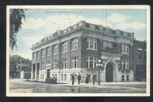 KENDALLVILLE INDIANA DOWNTOWN CITY HALL FIRE STATION VINTAGE POSTCARD