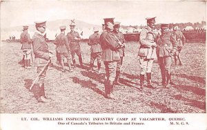 Lt. Col. Williams Inspecting Infantry Camp at Valcartier, Quebec WW1 Writing ...