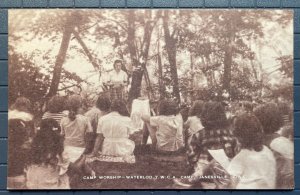 Vintage Postcard 1940's Camp Worship Waterloo YWCA Camp Janesville Iowa