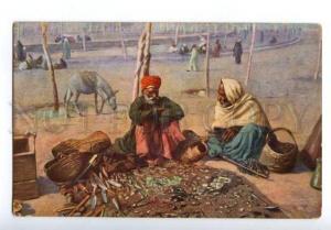 133008 EGYPT Street sellers Vintage Cairo Postcard Trust