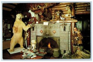 Anchorage Alaska AK Postcard Jonas Bros. Museum Interior Fireplace 1969 Vintage