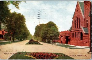 Kirkwood Boulevard Davenport Iowa Postcard Posted 1909