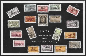 SAAR Stamps on Postcard Unused c1935