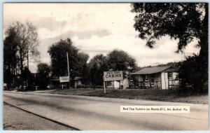 MT. BETHEL, Pennsylvania PA  Roadside RED TOP CABINS Northampton County Postcard