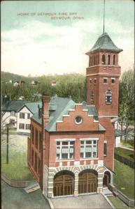 Seymour CT Fire Department Station c1910 Postcard #4
