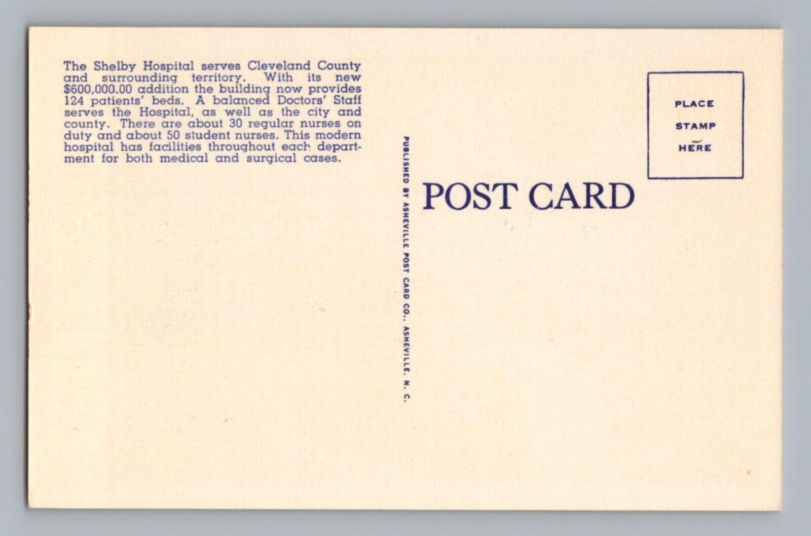 Shelby Hospital North Carolina Vintage Postcard | United States - North ...
