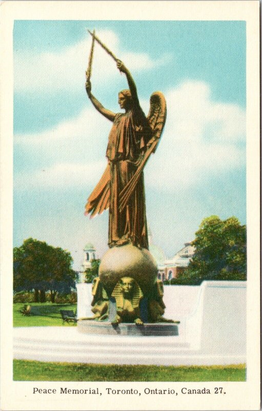 Peace Memorial Toronto Ontario Canada Ca Convention Tourist Postcard