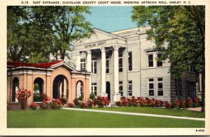 North Carolina Shelby Cleveland County Court House East Entrance Showing Arte...