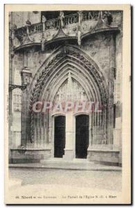 Niort and around Old Postcard Gateway to the & # 39eglise ND