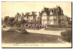 Old Postcard Cabourg Villas and Rue de La Mer