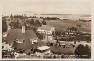 Oak Bay Golf Links Victoria BC Birdseye Steamer Unused Coast RPPC Postcard G4