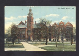 AKRON OHIO CENTRAL HIGH SCHOOL BUILDING 1910 VINTAGE POSTCARD