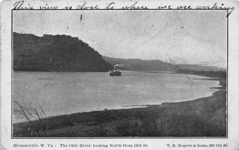 F23 Moundsville West Virginia Postcard 1907 Ohio River Steamer 3