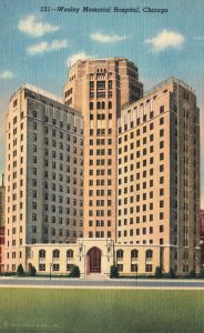 Vintage Postcard Wesley Memorial Hospital Cathedral of Healing Chicago Illinois