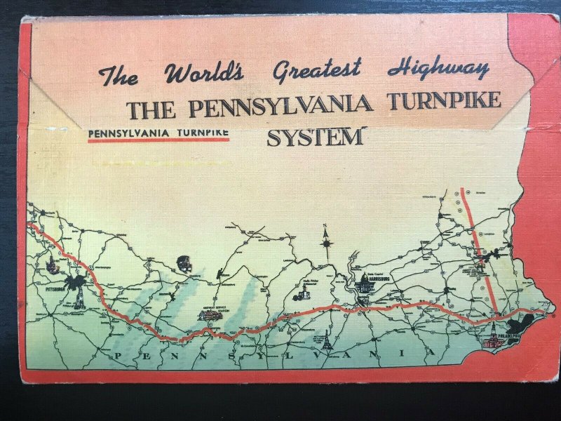 Vintage Postcard 1930-1945 Pennsylvania Turnpike Souvenir Folder ...