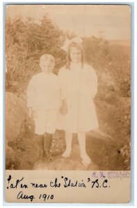 1910 Boy Girl Children Bow Forest British Columbia Canada RPPC Photo Postcard