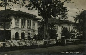 singapore, Hotel Van Wijk (1920s) RPPC Postcard