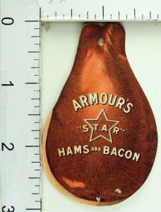 1890's Die Cut Armour's Star Hams Bacon Lard Smoked Victorian Trade Card F103