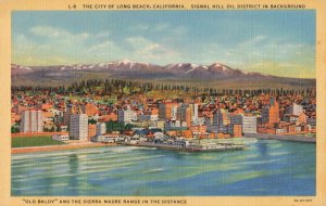 Long Beach, Ca. Signal Hill Oil District Sierra Madre Range Postcard / 10c1-371