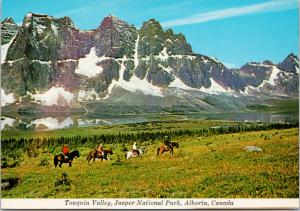 Tonquin Valley Jasper National Park Alberta AB Horseback Horses Postcard D56