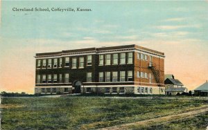 Kansas Coffeyville Cleveland School Kress Postcard 22-9678