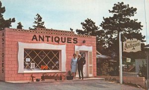 Woodland Park Colorado Spinning Wheel Antiques Vintage Postcard AA75285