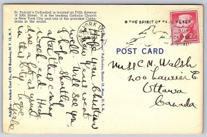 1956 St. Patrick's Cathedral 5th Avenue & Street New York City Posted Postcard