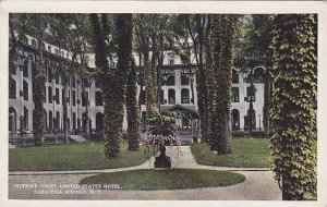 New York Saratoga Springs United States Hotel Interior Court 1914 Curteich