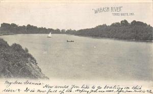 Terre Haute Indiana Wabash River Scenic View Antique Postcard J46062