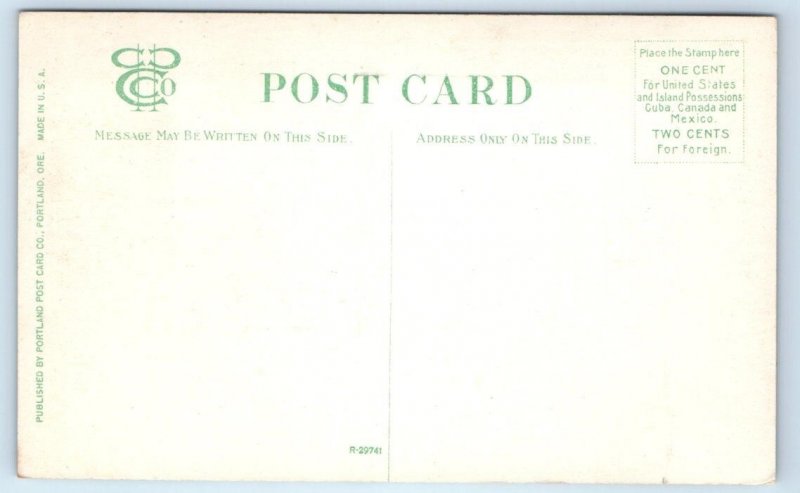 DESCHUTES RIVER, OR Oregon ~ RAILROAD TRAIN Along RIVER c1910s Postcard