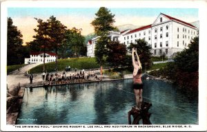 USA The Swimming Pool Showing Robert E. Lee Hall Blue Ridge North Carolina 09.81