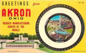 Postcard Ohio Akron Rubber Manufacturing Tire Advertising Teich Wilbur 22-13484