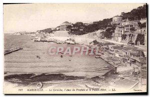 Postcard Old Marseille Corniche Anse and the Prophet Palace Hotel