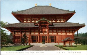 Japan Sanctuary Of Great Buddha Todaiji Temple Nara Vintage Postcard C153