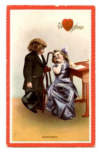 Greeting - Valentine. Surprised (Tuck Series 168)