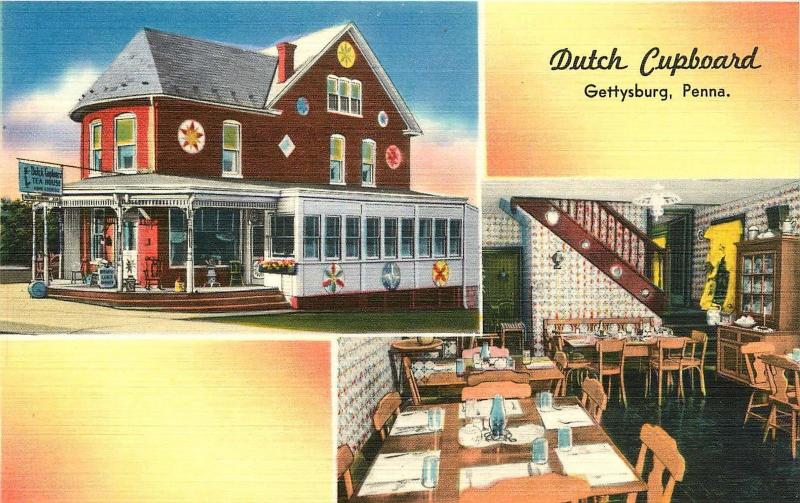 VINTAGE POSTCARD DUTCH CUPBOARD GETTYBURG PENNSYLVANIA PA Shoofly pie