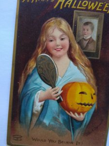 Halloween Postcard Ellen Clapsaddle 1909 Emboss Original Schenectady NY Vintage