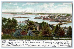 1906 Boothbay Harbor Bridge And Houses Scene Maine ME Posted Vintage Postcard