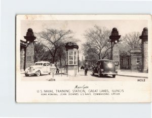 Postcard Main Gate, U.S. Naval Training Station, Great Lakes, North Chicago, IL