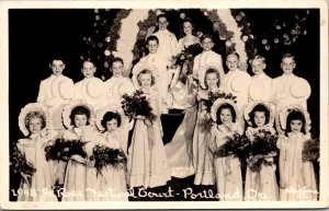 Real Photo Postcard 1948 Jr. Rose Festival Court in Portland Oregon