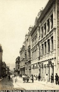 colombia, MEDELLIN, Calle Colombia Crucero Bolivar (1910s) Obando RPPC Postcard