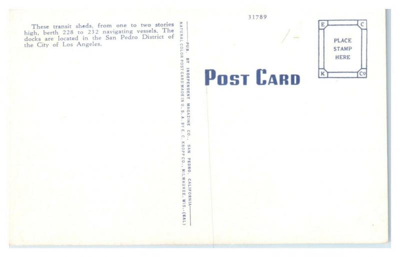 Los Angeles Harbor, San Pedro and Wilmington, CA Postcard *5N3