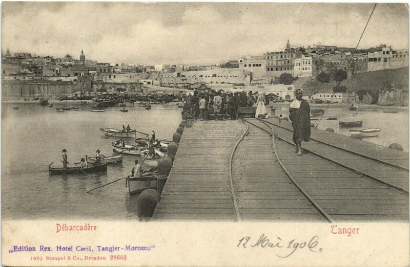 PC MOROCCO, TANGER, DÉBARCADÉRE, Vintage Postcard (b29375)