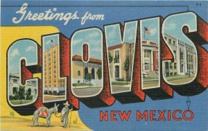 New Mexico Clovis large letters multi view Southwest Teich Postcard 22-8176