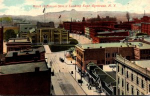 New York Syracuse West Jefferson Street Looking East 1910