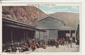 PERU   OROYA   RAILROAD DEPOT / Peruvian Central Ry Stati...
