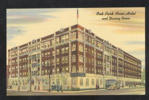 OAK PARK ILLINOIS OAK PARK ARMS HOTEL VINTAGE LINEN ADVERTISING POSTCARD