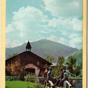 c1950s Sun Valley, ID Village Opera House Crowd Bridge Kodachrome Colortype A209