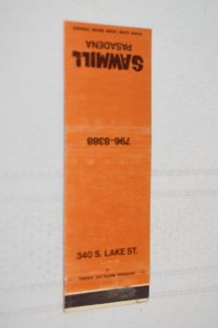 Sawmill Pasadena California 20 Strike Matchbook Cover