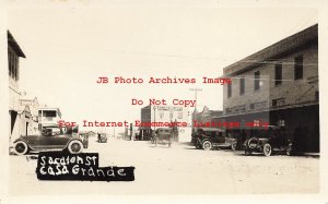 AZ, Casa Grande, Arizona, RPPC, Sacaton Street, Business Section, Stores, Photo